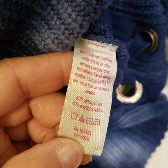 Justice Girl's Blue White Tie-Dye Cotton Acrylic Knitted Laced Sweater-Size M-12 - Picture 2 of 7